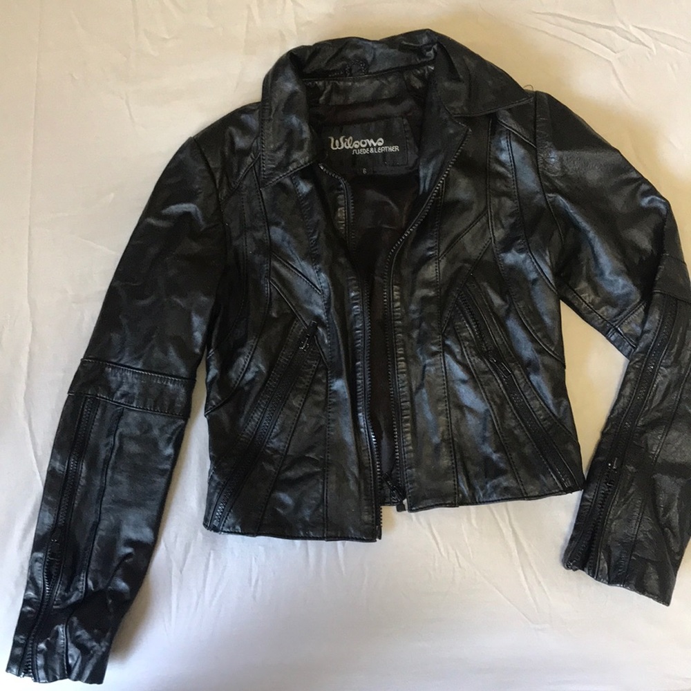 Black jacket Wilson suede & leather, 6,used